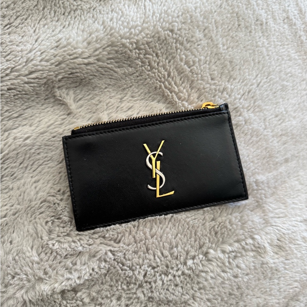 YSL Black Card Holder lambskin